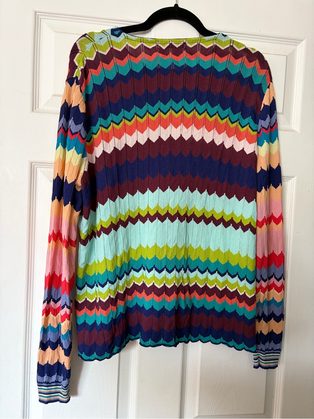 ALDO MARTINS Multicolor Chevron Button-Front Cardigan - Picture 2 of 7